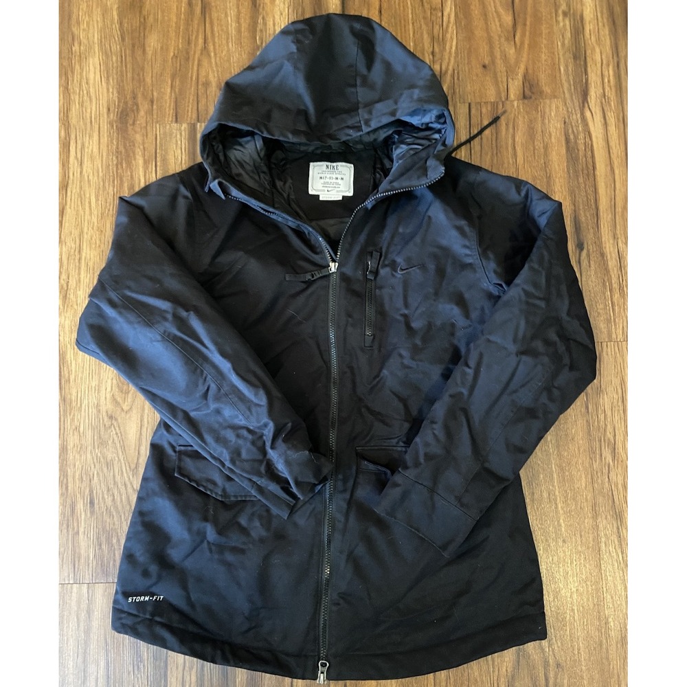 Nike Engineered for World Class Athletes Jacket Coat Womens Medium Black Hooded
